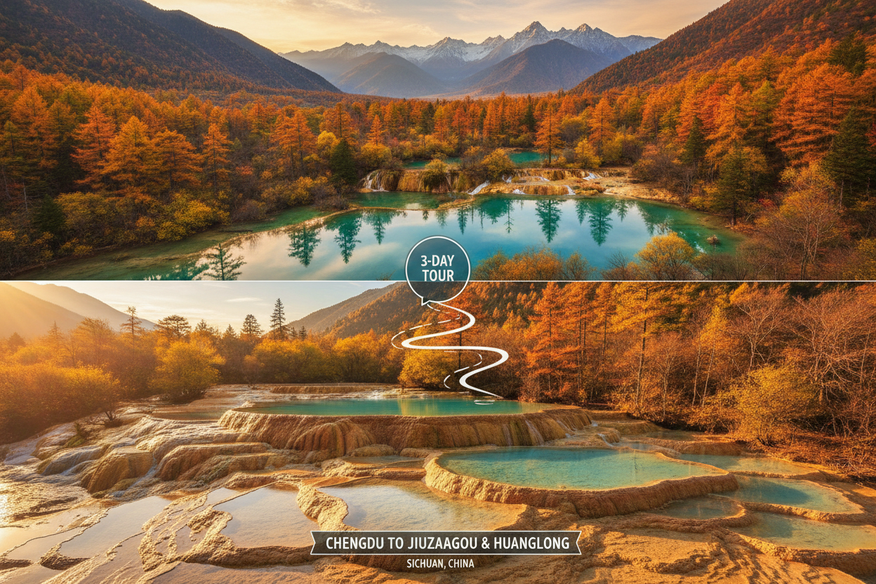 3-Day Premium Escape: Jiuzhaigou & Huanglong Tour from Chengdu